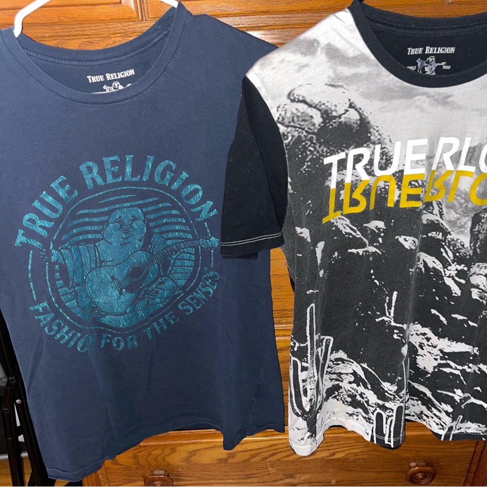 True Religion Short Sleeve Tees - Blue and Black